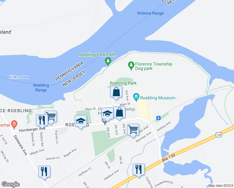 map of restaurants, bars, coffee shops, grocery stores, and more near 26 5th Avenue in Florence