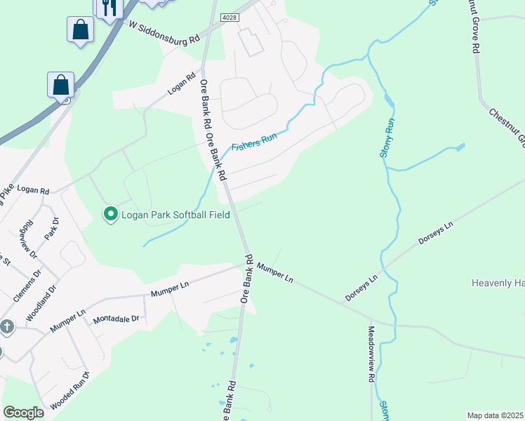 map of restaurants, bars, coffee shops, grocery stores, and more near 175 Ore Bank Rd in Dillsburg