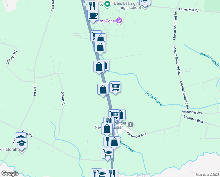 map of restaurants, bars, coffee shops, grocery stores, and more near 6461 U.S. 9 in Howell Township