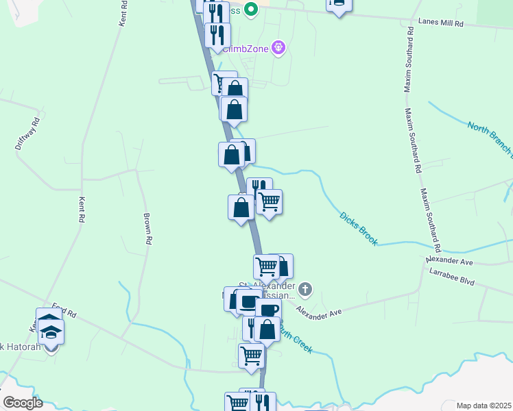 map of restaurants, bars, coffee shops, grocery stores, and more near 6520 U.S. 9 in Howell Township