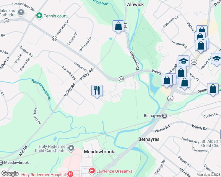 map of restaurants, bars, coffee shops, grocery stores, and more near in 