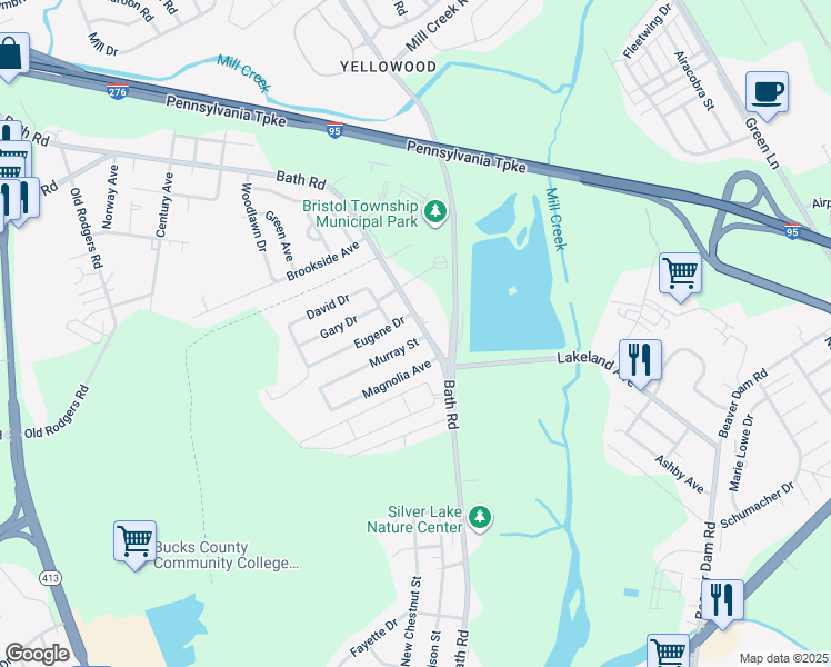 map of restaurants, bars, coffee shops, grocery stores, and more near 2021 Bath Road in Bristol