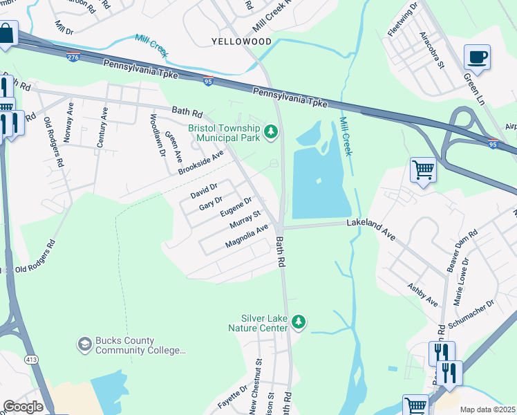 map of restaurants, bars, coffee shops, grocery stores, and more near 2021 Bath Road in Bristol