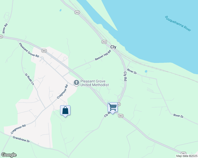 map of restaurants, bars, coffee shops, grocery stores, and more near 833 Pleasant Grove Road in York Haven