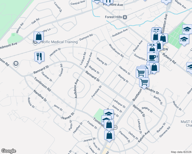 map of restaurants, bars, coffee shops, grocery stores, and more near 430 Regina Street in Philadelphia