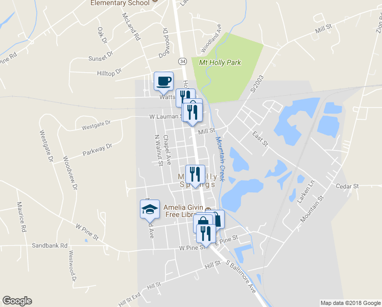 map of restaurants, bars, coffee shops, grocery stores, and more near 403 North Baltimore Avenue in Mount Holly Springs