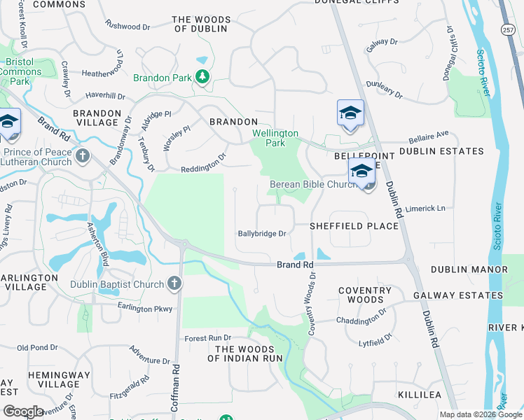 map of restaurants, bars, coffee shops, grocery stores, and more near 7460 Katesbridge Court in Dublin