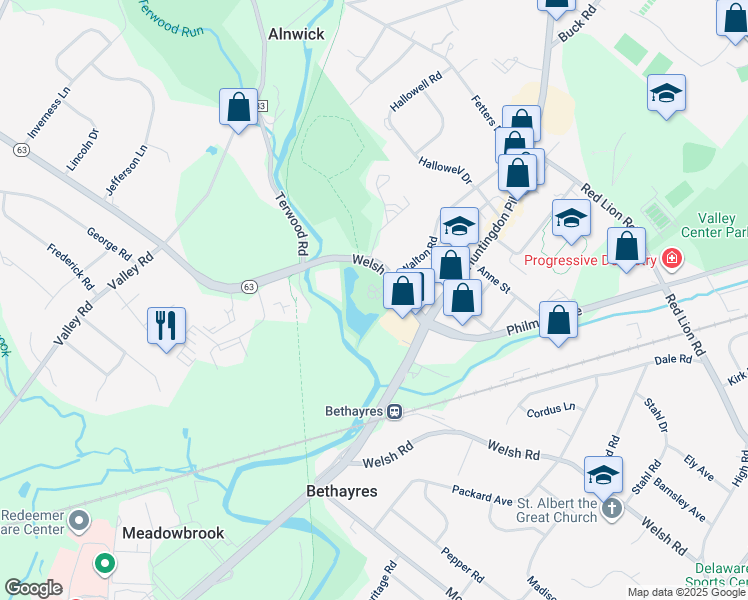 map of restaurants, bars, coffee shops, grocery stores, and more near 468 Carson Terrace in Montgomery County