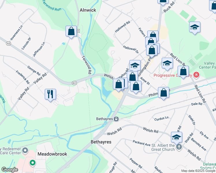 map of restaurants, bars, coffee shops, grocery stores, and more near 468 Carson Terrace in Montgomery County