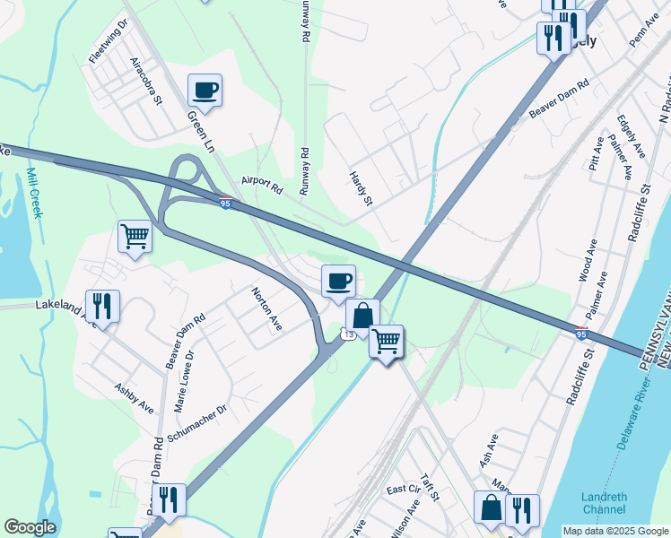 map of restaurants, bars, coffee shops, grocery stores, and more near 1215 Pacific Avenue in Bristol