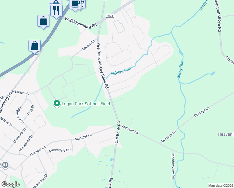 map of restaurants, bars, coffee shops, grocery stores, and more near 7 Northern Dancer Drive in Dillsburg