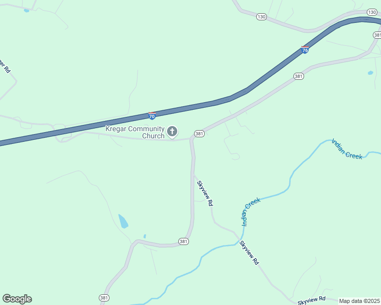 map of restaurants, bars, coffee shops, grocery stores, and more near 1079 Pennsylvania 381 in Stahlstown