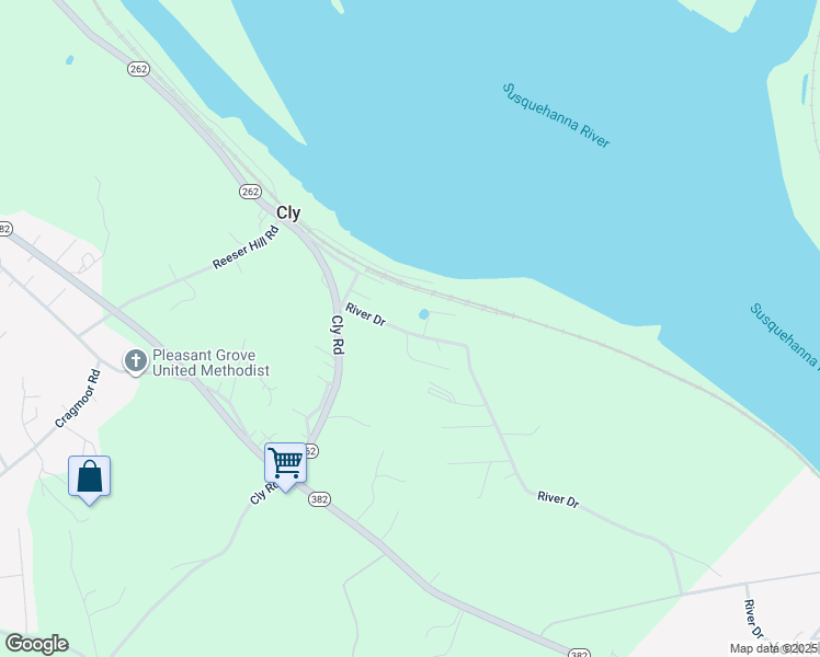 map of restaurants, bars, coffee shops, grocery stores, and more near 495 River Drive in York Haven