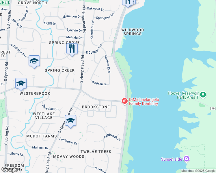 map of restaurants, bars, coffee shops, grocery stores, and more near 1255 Wallean Drive in Westerville