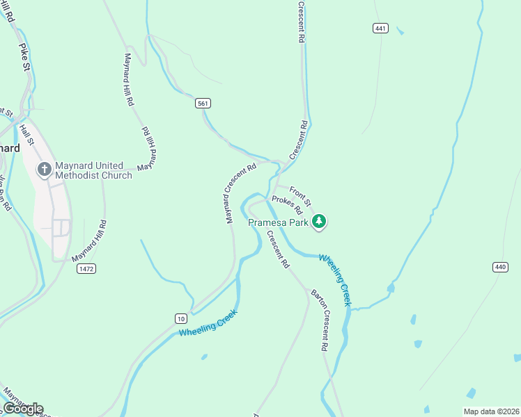map of restaurants, bars, coffee shops, grocery stores, and more near 71455 Crescent Road in Saint Clairsville