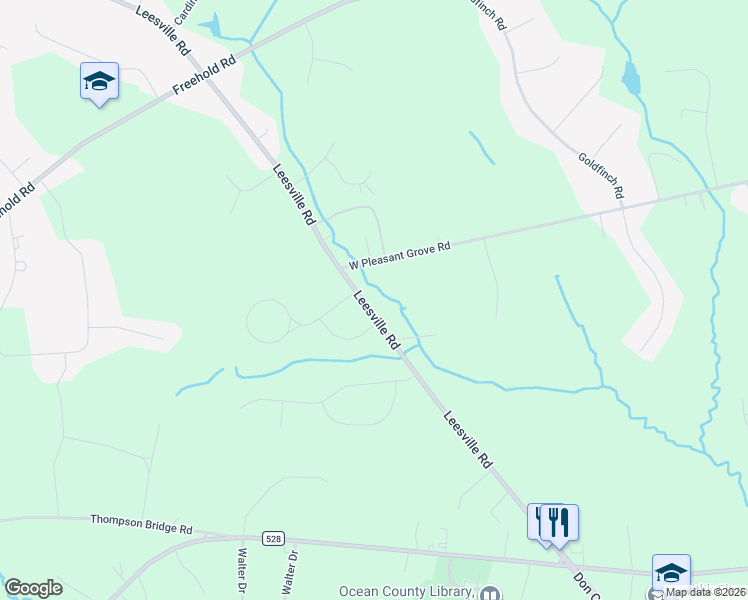 map of restaurants, bars, coffee shops, grocery stores, and more near 161 Leesville Road in Jackson Township