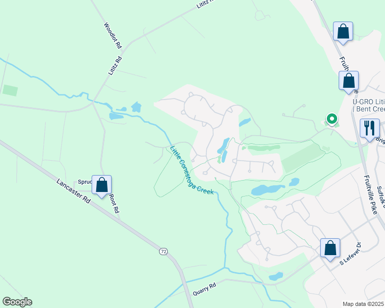 map of restaurants, bars, coffee shops, grocery stores, and more near 4 Pinnacle Point in Lititz
