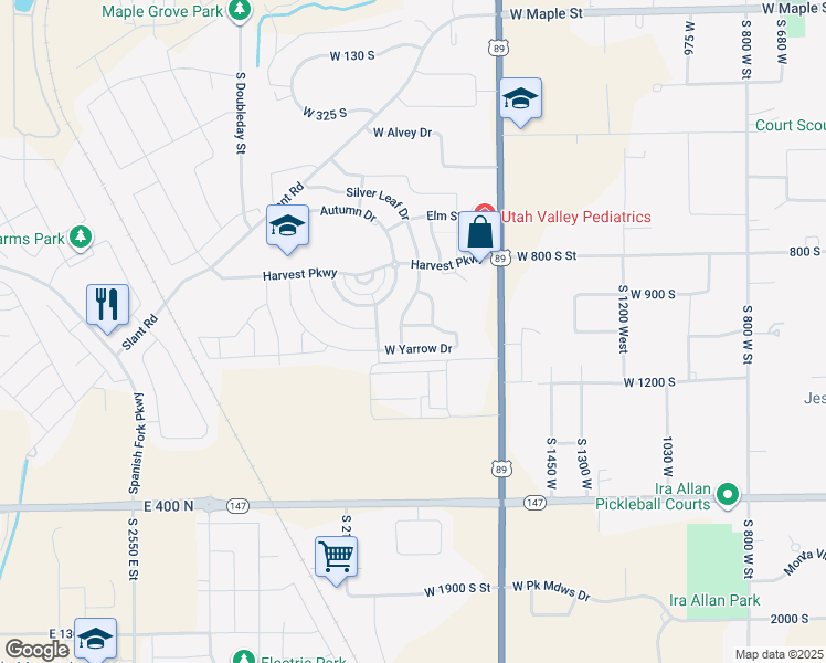 map of restaurants, bars, coffee shops, grocery stores, and more near 1893 Heather Road in Mapleton