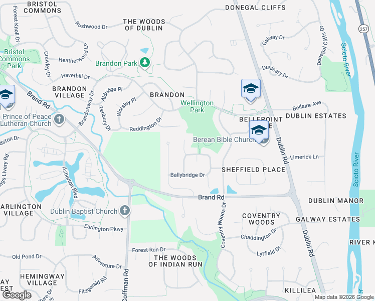 map of restaurants, bars, coffee shops, grocery stores, and more near 7460 Katesbridge Court in Dublin