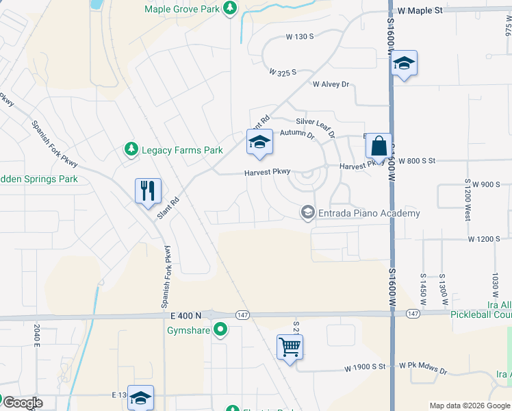 map of restaurants, bars, coffee shops, grocery stores, and more near 1033 Vine Street in Mapleton