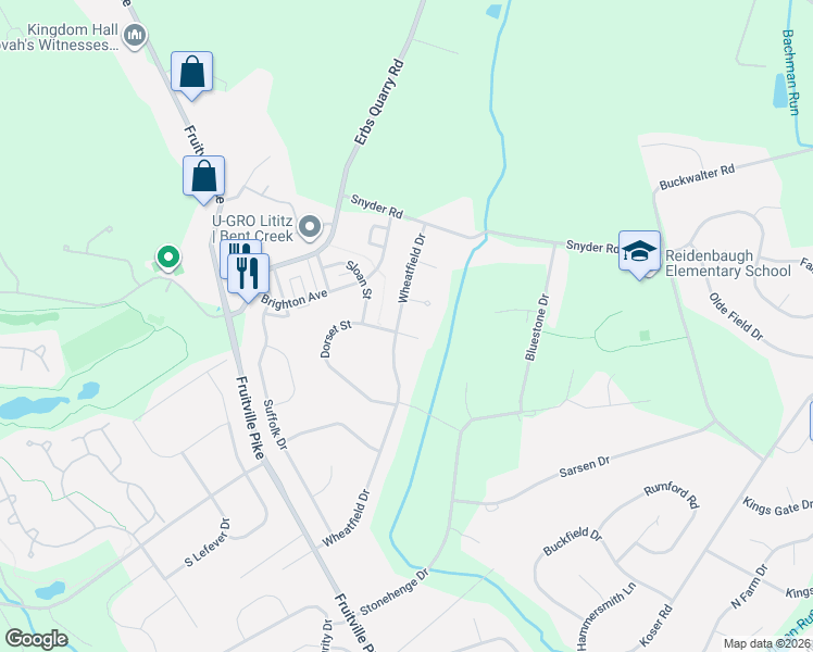 map of restaurants, bars, coffee shops, grocery stores, and more near 512 Dorset Street in Lititz