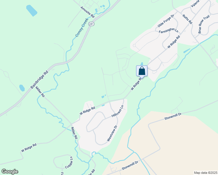 map of restaurants, bars, coffee shops, grocery stores, and more near 118 North West View Drive in Elizabethtown