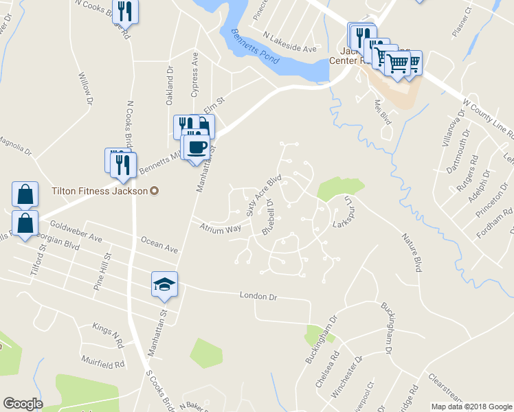 map of restaurants, bars, coffee shops, grocery stores, and more near 904 Morning Glory Court in Jackson