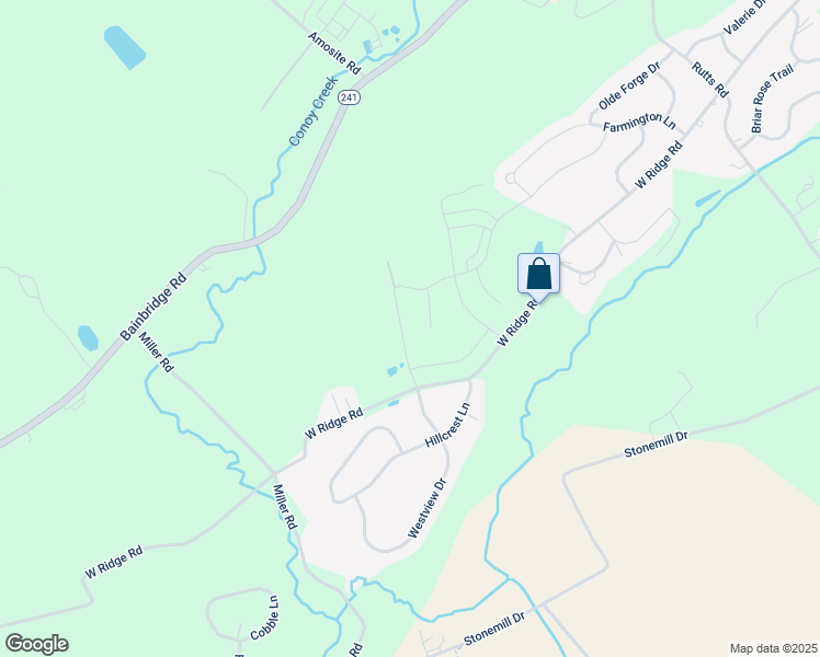 map of restaurants, bars, coffee shops, grocery stores, and more near 118 North West View Drive in Elizabethtown
