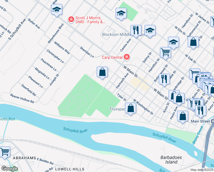 map of restaurants, bars, coffee shops, grocery stores, and more near 10 Forrest Avenue in Norristown