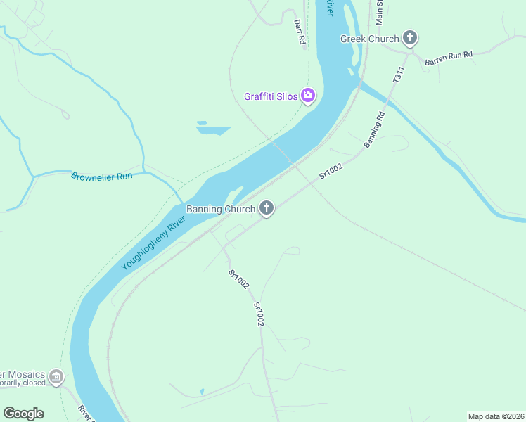 map of restaurants, bars, coffee shops, grocery stores, and more near 1796 Banning Road in Dawson