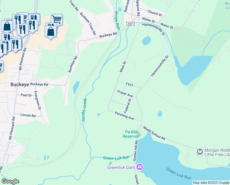 map of restaurants, bars, coffee shops, grocery stores, and more near 2111 Main Street in Mount Pleasant