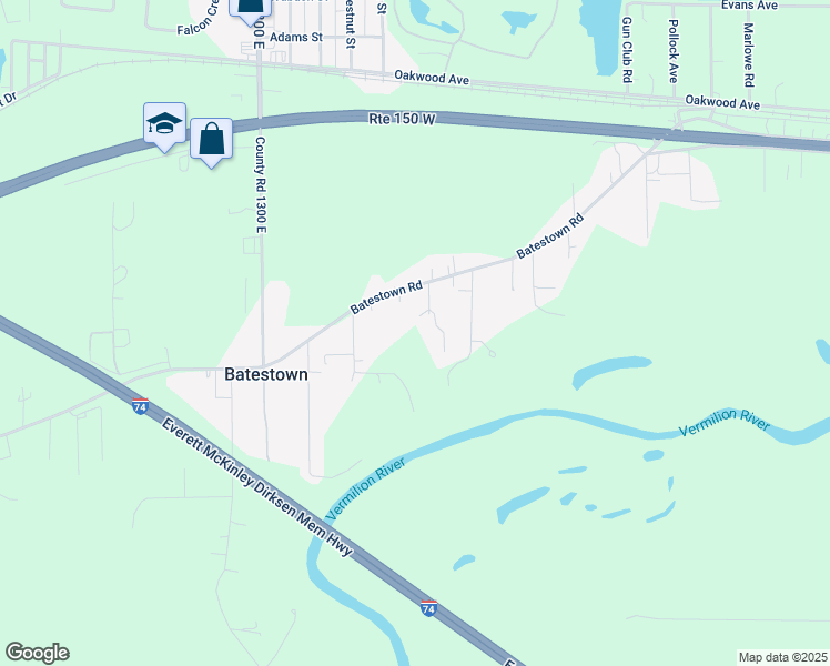 map of restaurants, bars, coffee shops, grocery stores, and more near Harris Drive in Danville