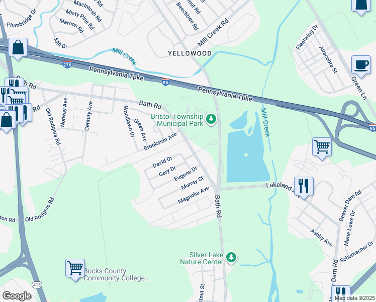 map of restaurants, bars, coffee shops, grocery stores, and more near 2111 Bath Road in Bristol