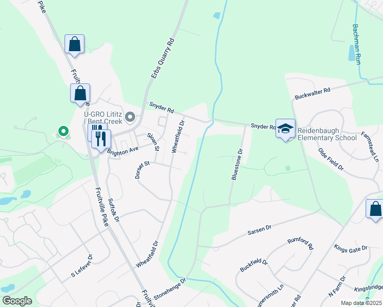 map of restaurants, bars, coffee shops, grocery stores, and more near 502 Wellesley Court in Lititz