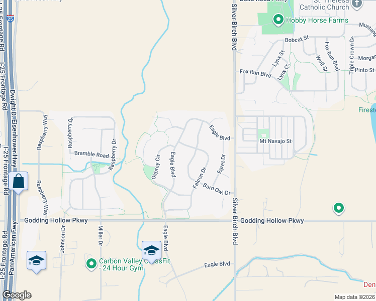 map of restaurants, bars, coffee shops, grocery stores, and more near 4850 Eagle Boulevard in Longmont