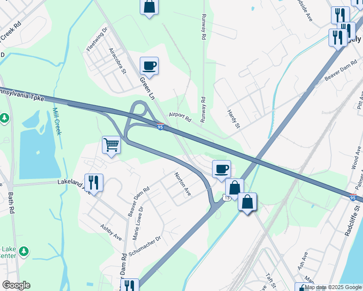 map of restaurants, bars, coffee shops, grocery stores, and more near 1400 Green Lane in Bristol