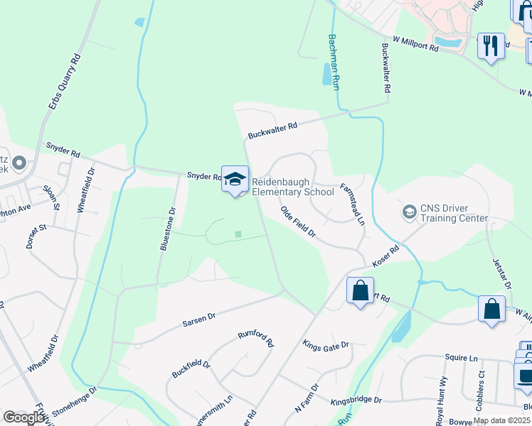 map of restaurants, bars, coffee shops, grocery stores, and more near 1018 Buckwalter Road in Lititz