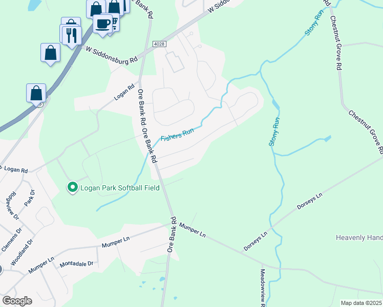 map of restaurants, bars, coffee shops, grocery stores, and more near 18 Northern Dancer Drive in Dillsburg