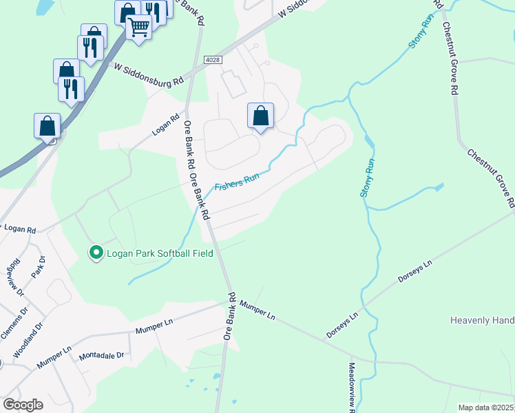 map of restaurants, bars, coffee shops, grocery stores, and more near 18 Northern Dancer Drive in Dillsburg