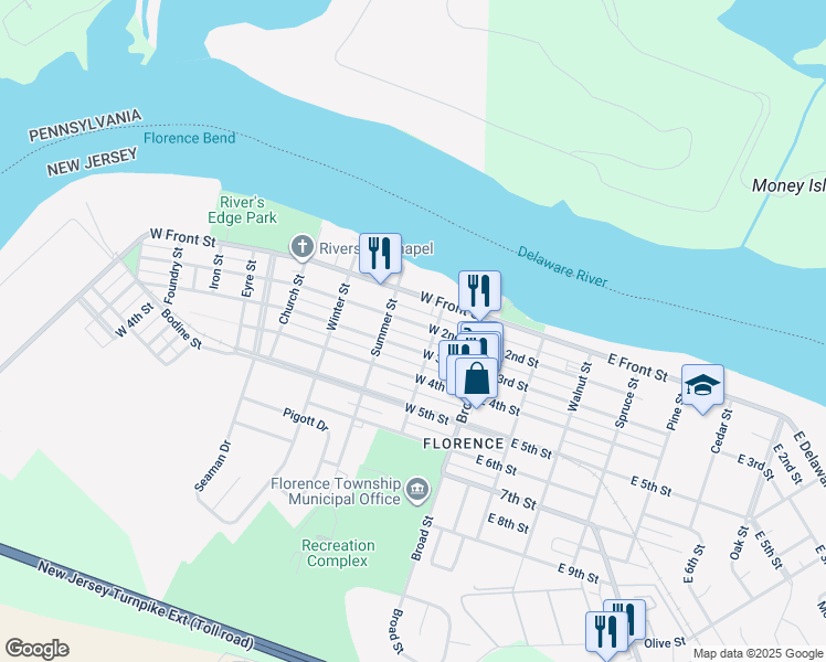 map of restaurants, bars, coffee shops, grocery stores, and more near 238 West 2nd Street in Florence