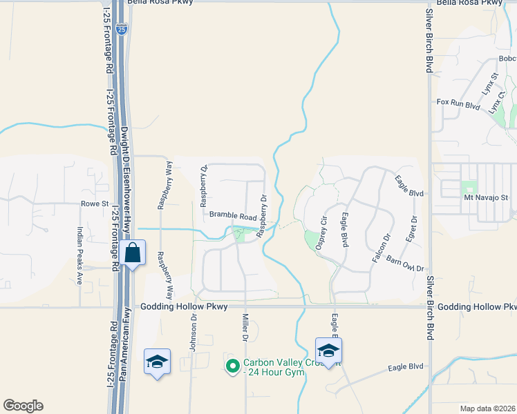 map of restaurants, bars, coffee shops, grocery stores, and more near 8401 Raspberry Drive in Longmont