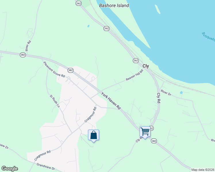 map of restaurants, bars, coffee shops, grocery stores, and more near 135 Reeser Hill Road in York Haven
