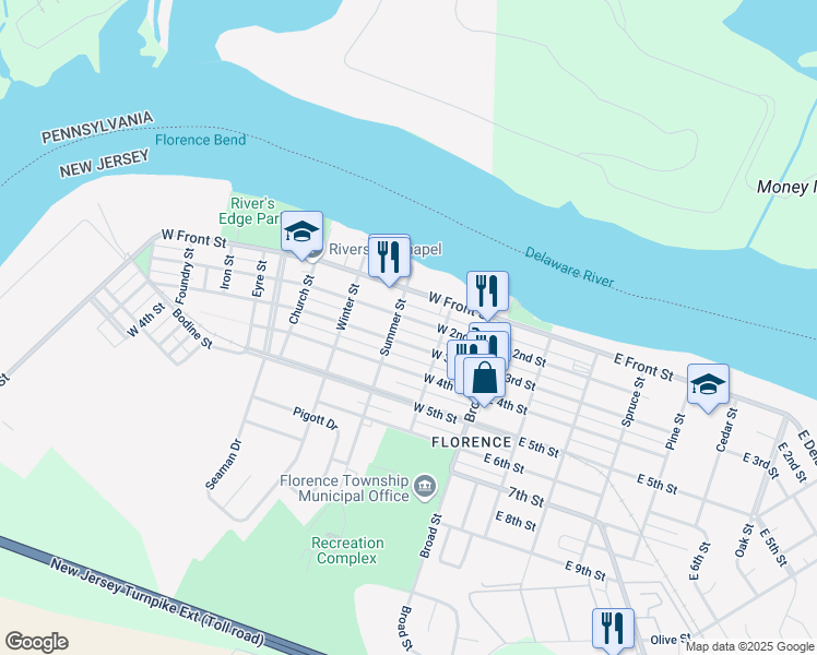 map of restaurants, bars, coffee shops, grocery stores, and more near 238 West 2nd Street in Florence