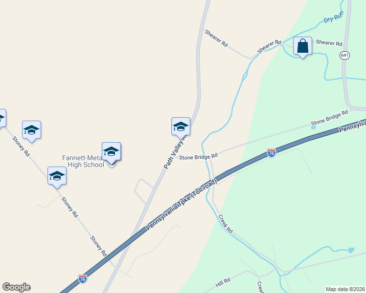 map of restaurants, bars, coffee shops, grocery stores, and more near 15106 Path Valley Road in Willow Hill