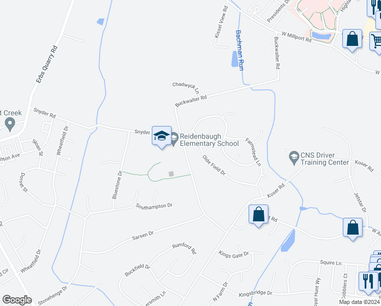 map of restaurants, bars, coffee shops, grocery stores, and more near 1014 Buckwalter Road in Lititz