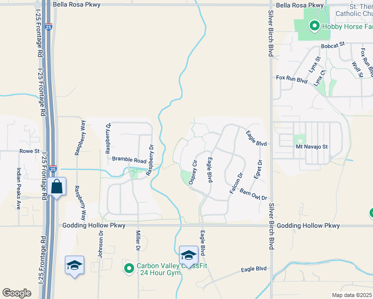 map of restaurants, bars, coffee shops, grocery stores, and more near 4820 Kingbird Drive in Longmont