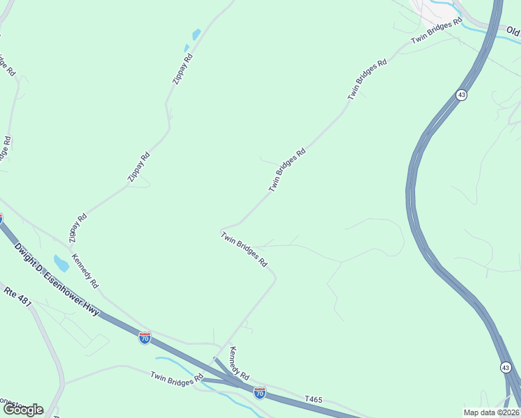 map of restaurants, bars, coffee shops, grocery stores, and more near 254 Twin Bridges Road in Charleroi