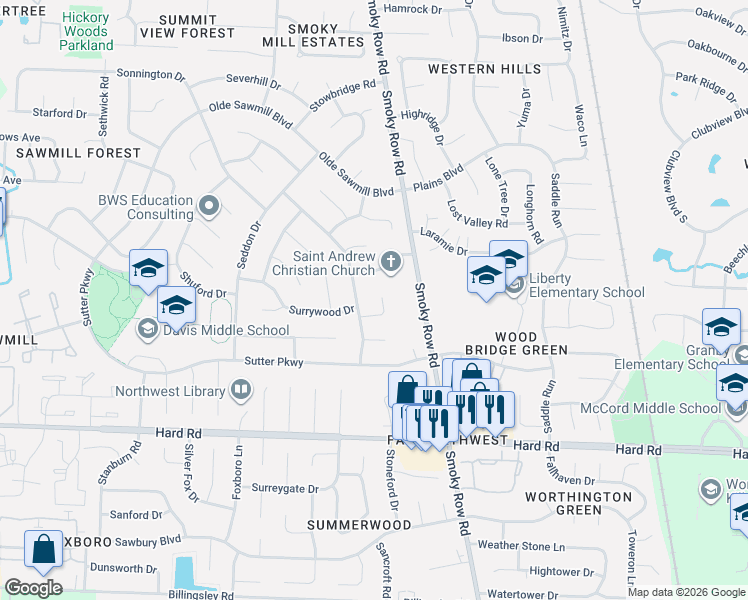 map of restaurants, bars, coffee shops, grocery stores, and more near 7646 Stanwick Court in Dublin