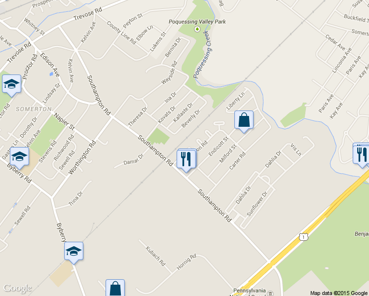map of restaurants, bars, coffee shops, grocery stores, and more near 1342 Ascot Place in Philadelphia