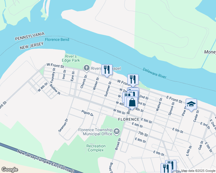 map of restaurants, bars, coffee shops, grocery stores, and more near 308 West 2nd Street in Florence